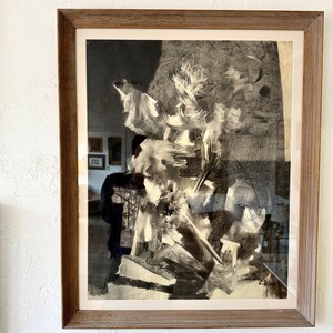 Calvin Albert Figurative Abstract Pencil / Inkwash “Rock Figure” Vintage