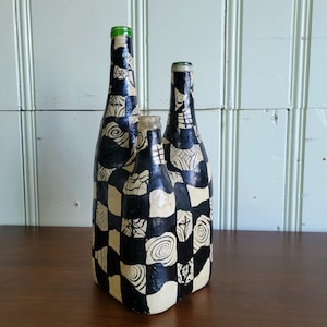 1950s Paper Mache Abstract Bottle Art Sculpture