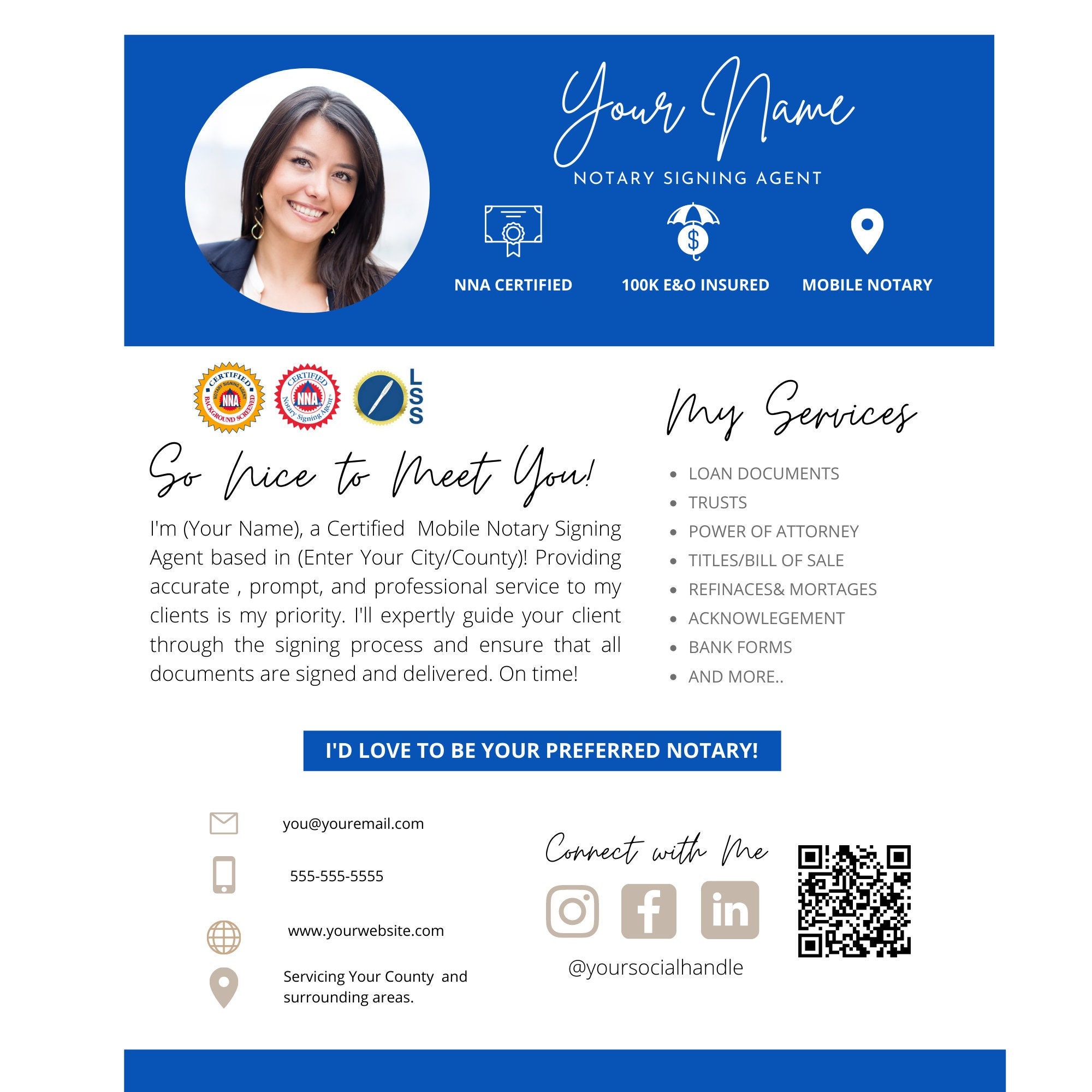 DIY Flyer Template canva Template for Notary Signing Agents, Marketing ...