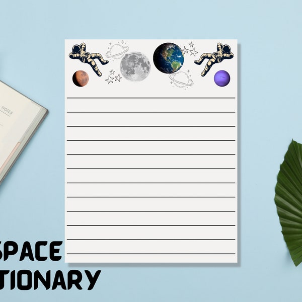 Space Themed Lined Stationary for Notes, Teachers, and Students/Printable