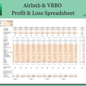 Airbnb & VRBO Income and Expense Tracker Spreadsheet | Excel and Google Sheets | Short Term Rental Profit and Loss Tracker