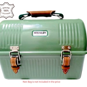 Stanley Lunch Box 9.4 Lt 10 Qt Personalized Leather  Accessory. Real Natural Leather