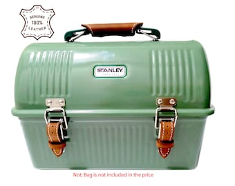 Stanley Lunch Box 9.4 Lt 10 Qt Personalized Leather  Accessory. Real Natural Leather