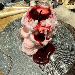 Bleeding Skull Candle Etsy