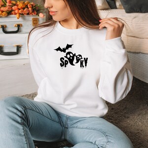Spooky Sweatshirt, Halloween Sweatshirt, Vampire Sweatshirt, Scary Sweatshirt, Bats and Ghosts, Halloween Gift Ideas, Halloween Plus Sizes