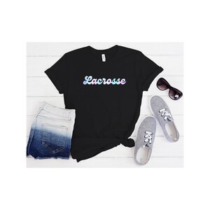 Lacrosse Tie Dye T-Shirt, Lacrosse Funky Font, Lax Retro Shirt, Lacrosse Shirt, Lacrosse Coach Gift, Lacrosse Player Gift, Plus Sizes
