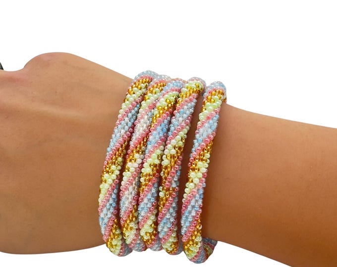 Claramay Swirl | Nepal Glass Bead Bracelet| Beadwork Handmade Bracelet | One Bracelet