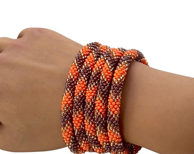 Autumn Blaze | Nepal Glass Bead Bracelets | Beadwork Handmade Bracelets | One Bracelet
