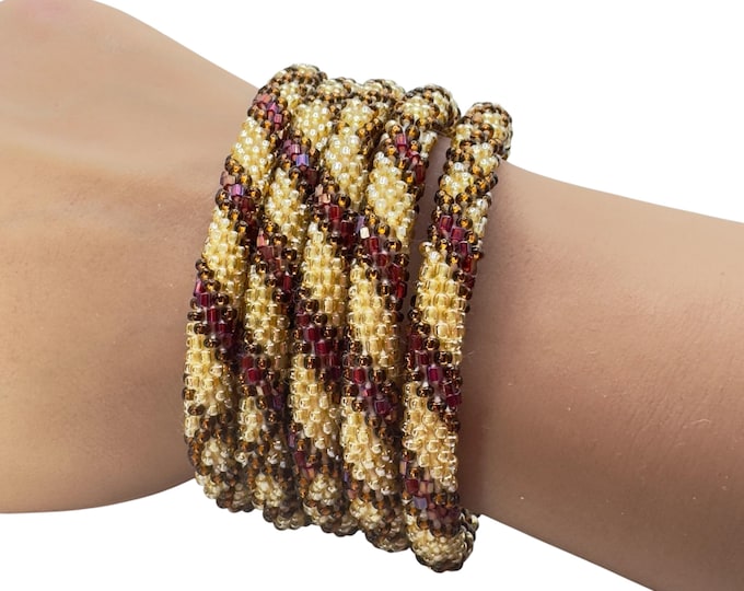 Merlot Wine | Nepal Glass Bead Bracelets | Beadwork Handmade Bracelets | One Bracelet