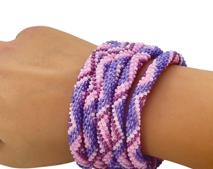 Amethyst Bloom | Nepal Glass Bead Bracelets | Beadwork Handmade Bracelets | One Bracelet