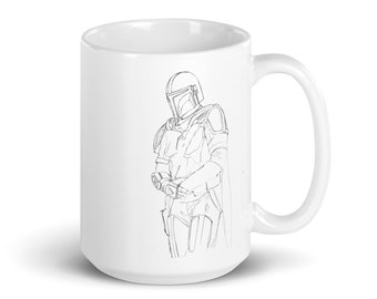 Weiße glänzende Mandalorian Tasse