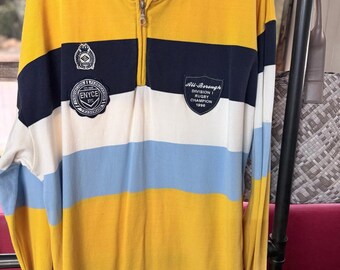 Vintage 90s Enyce All Borough Rugby Shirt 3XL Y2K Hip Hop Streetwear Patch