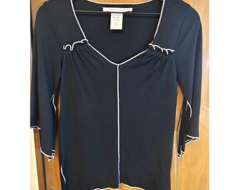 Vintage Women's Max Studio Black & white Top XS