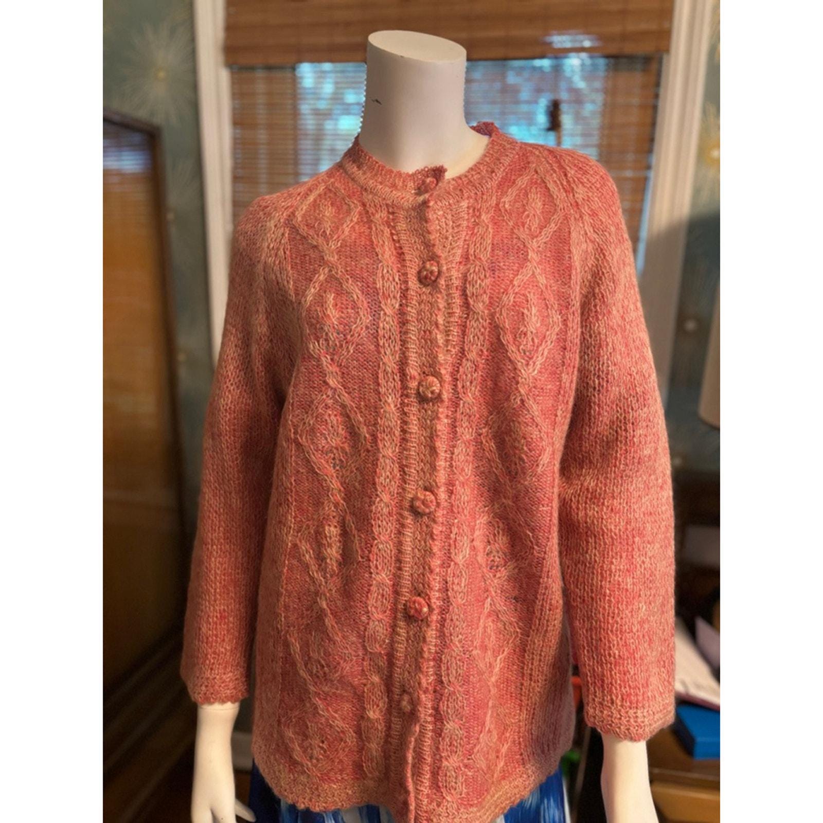 Vintage Monrose Strickware Strickjacke Pink/Hellbraun Größe unbekannt