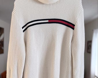 Vintage Tommy Hilfiger Waffle Knit Rollkragenpullover Large