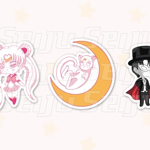 Magical Girl Sticker Set | 3 Inch Die-Cut Sticker | Matte Vinyl Sticker | Anime Sticker | Cute Chibi Sticker | Journaling | Stationary