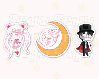 Magical Girl Sticker Set | 3 Inch Die-Cut Sticker | Matte Vinyl Sticker | Anime Sticker | Cute Chibi Sticker | Journaling | Stationary