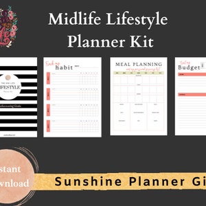 Mid Life Lifestyle Planner Kit, Undated Printable Planner