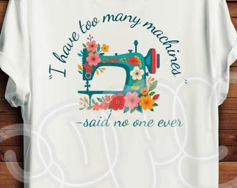 Camiseta personalizada con diseño de acolchado y muchas máquinas