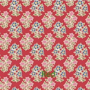 Tilda Fabric Tildas Weltjubiläumskollektion Farmblumen Rote Färbung Blender Fabric Meterware