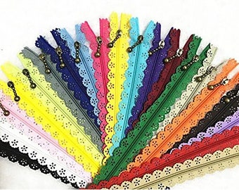 Lace Zippers/ Assorted Zippers/ Colorful Decorative Zipper