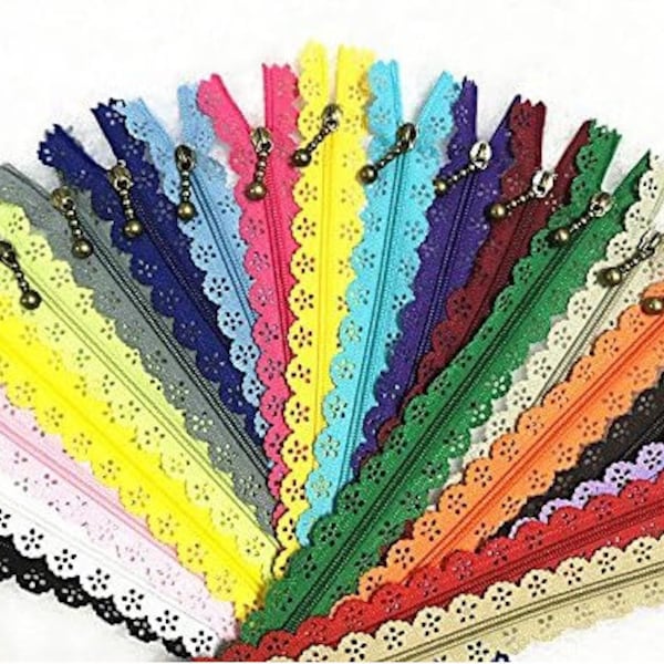 Lace Zippers/ Assorted Zippers/ Colorful Decorative Zipper