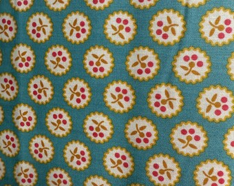 Lori Holt Americana Teal Floral Fabric by the yard