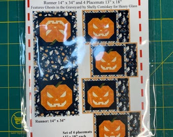 Pumpkin Scare-Table Set Halloween-quiltpatroon van de Fabric Addict