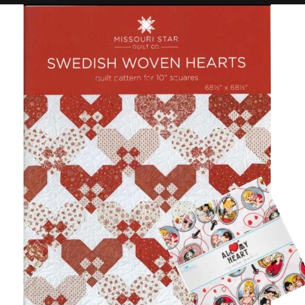 Missouri Star Quilt Co Swedish Woven Hearts Quilt Pattern and Fabric Kit with substituted fabrics