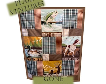 Kit de instrucciones y telas para hacer la colcha Plaid Venture Gone Outdoors