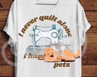 Camiseta personalizada "Nunca acolches solo" de Quilting Apparel