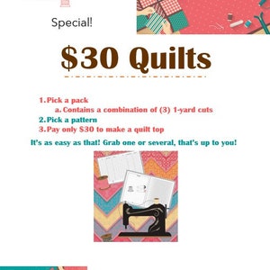 30 Dollar Quilt Kits, Three Yard Quilt, Beginner Quilts, second listing