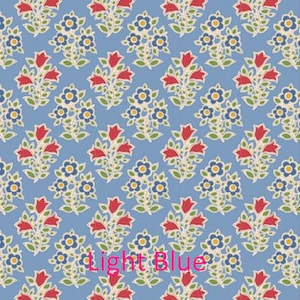 Tilda Fabric Tildas World Jubilee Collection Farm Flower Blue/Green Colorway Fabric By-The-Yard