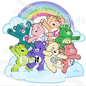 K-Pop Stan Bears Pflegebär PNG Designbild zum digitalen Download, Gen 2 Kpop Jungen- und Mädchengruppen