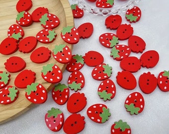 Random Colored Assortment Buttons Spring-Time themed buttons Animal Buttons Heart Buttons Strawberry Buttons Flower Buttons