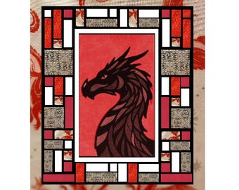 Fireglow Stained Glass Quilt Kit mit Rubin Stern Feuerroter Stoff