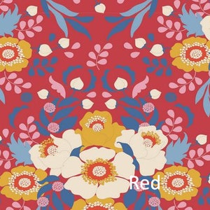 Tilda Fabric Tildas World Jubilee Collection Anemone and Autumn Bouquet Print Fabric By-The-Yard