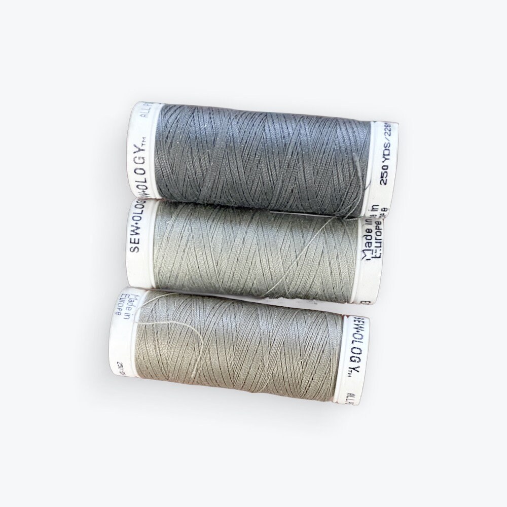 Sewology Thread/ Black Polyester/ White Polyester/ Tab Polyester/ Grey
