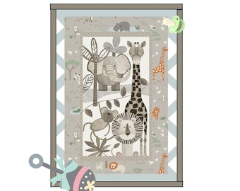 Kit de edredón infantil con temática de animales del zoológico, manta para bebé, decoración para bebé