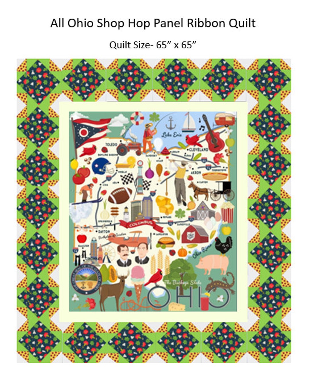 All Ohio Shop Hop Patterns Ribbon Quilt Digital Download Pattern Etsy