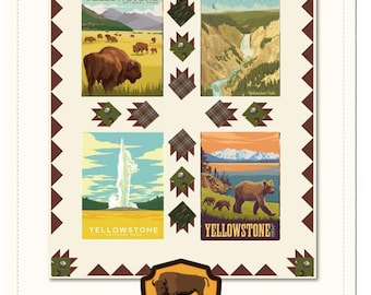 Yellowstone Nationalparks Panel Quilt Kit