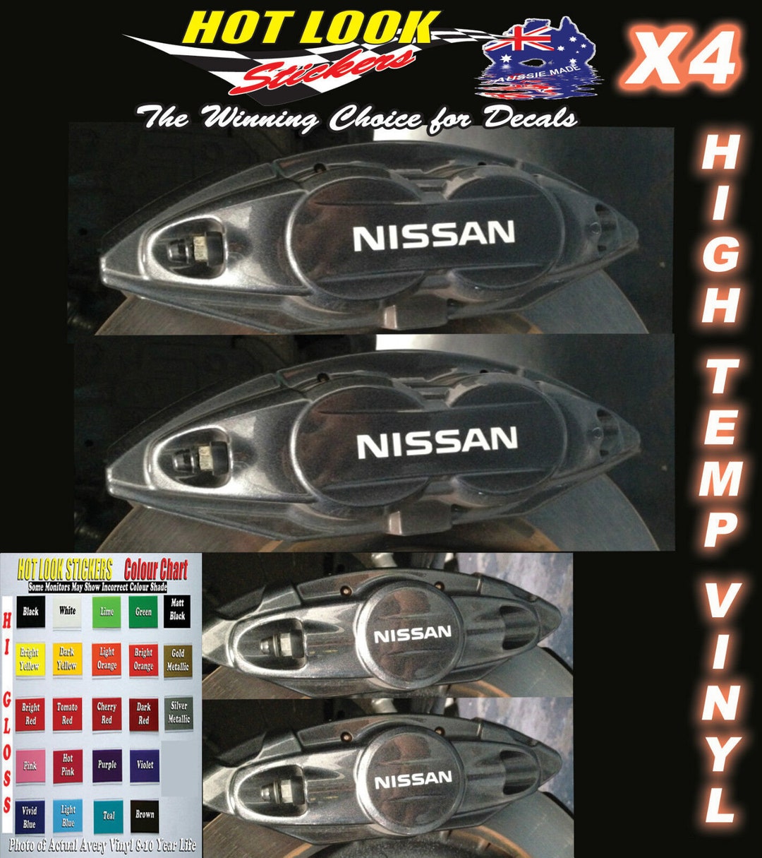 4x Nissan 370Z/X High-Temp Vinyl Brake Caliper Decals – Nismo JDM Style Stickers