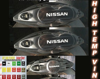 Nissan 370 X Z x4 Brake Caliper Hi Temp Vinyl Decals Stickers.