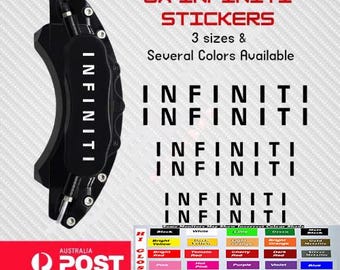 6x Infiniti HIGH TEMP Brake Caliper Decals Vinyl Sticker to reconditioned brakes