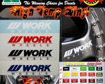 WORK Wheels rim Decals X4 JDM Drift Racing 90mm X 20mm Motorsport Rally