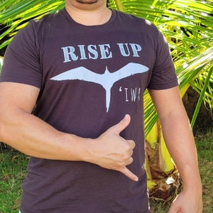Rise Up Iwa Shirt | Silver Color | Hawaii MMA Tee | Iwa Bird Rising | Workout Training Shirt | Local Style | Unisex - Women & Men Tee