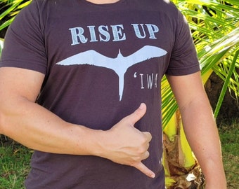 Rise Up Iwa Shirt | Silver Color | Hawaii MMA Tee | Iwa Bird Rising | Workout Training Shirt | Local Style | Unisex - Women & Men Tee