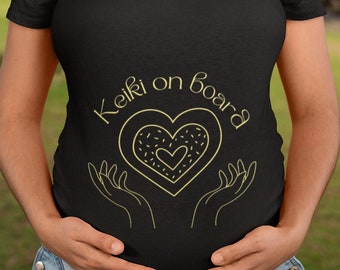 Keiki on Board Pregnancy Shirt, Pregnant Wahine T-Shirt, Baby on Board Tee, Mom to Be T shirt, Heart Design, Baby Shower Gifts, Hawaii Tees