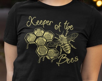 Keeper of the Bees Shirt, Beekeeper T-shirt, Honeybee Tee, Save the Bees, Support your local Honey Bee, Boho Bee, Bee Lover Gift, Golden Bee