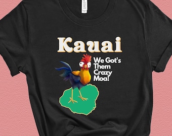 Kauai Chicken T-Shirt, Hawaiian Moa Tee, Aloha from Kauai Garden Isle Gift, Hawaii State Tee, Kauai Hawaii Vacation, Hawaiian Roster Shirt